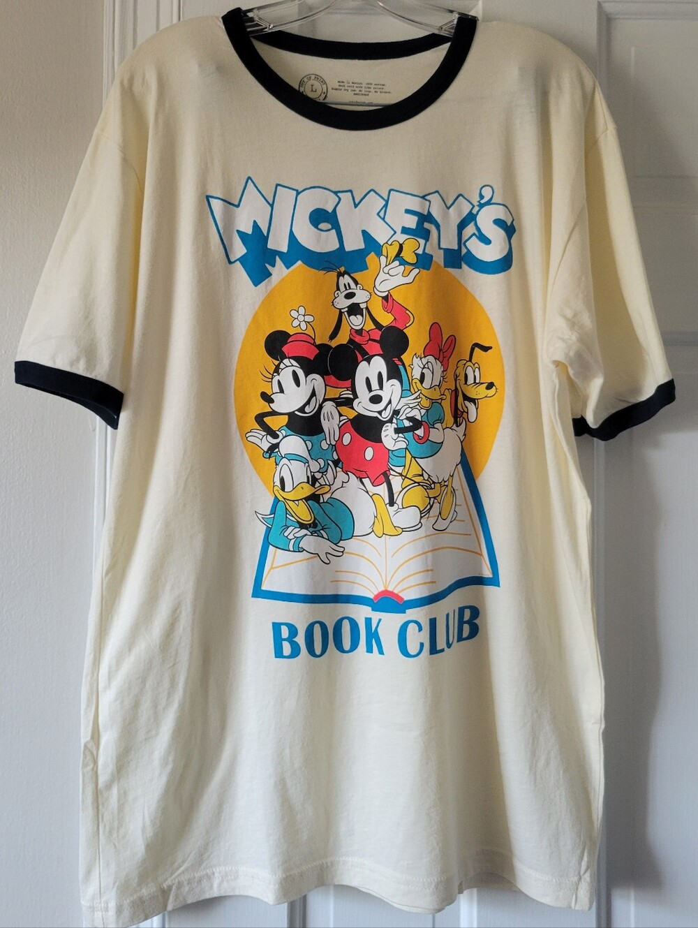 Disney Mickey's Book Club Ringer Tee with Black Trim